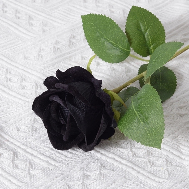 Romantic Artificial Rose Single Stem Valentine’s Day Home & Wedding Decor Soft Flannel Feel|Home Decor & Wedding Supplies