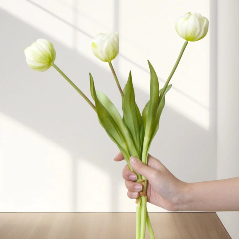 Mother's Day Gift Soft Rubber Tulip Artificial Flower Moisturizing Simulation Ornament Photography Prop|Home Decor & Artificial Flowers