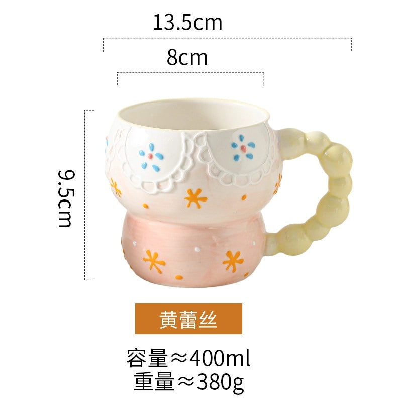 Charming Floral Ceramic Coffee Mug Single Piece|Home & Kitchen Mugs