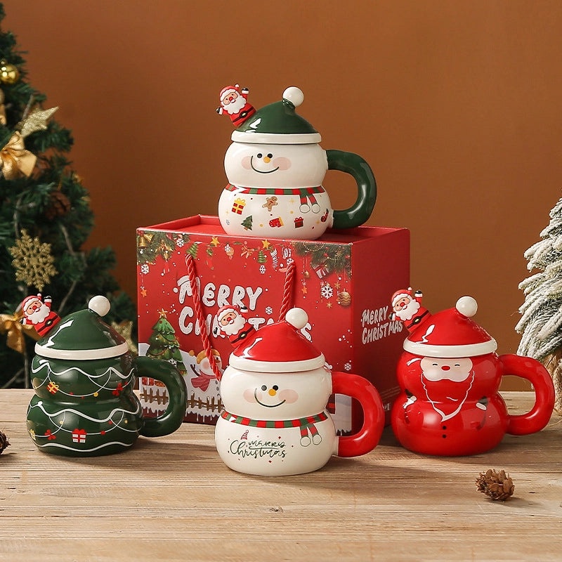 Christmas Ceramic Santa Claus Water Bottle Cute Christmas Tree Design | Home & Kitchen Accessories