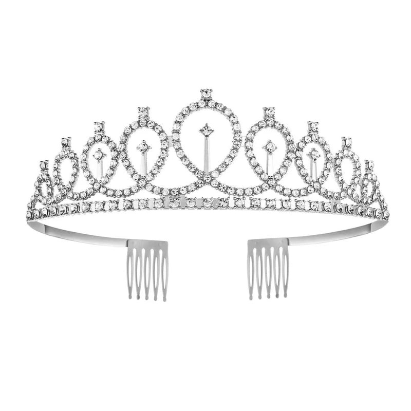 Elegant Alloy Crown with Rhinestone Inlay for Women | Jewelry Accessories