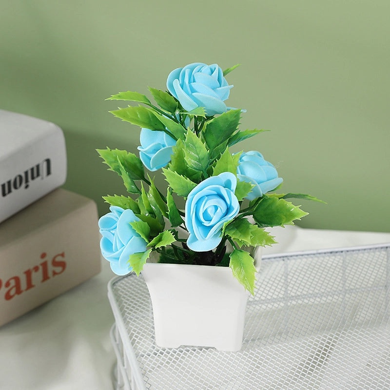 Artificial Foam Rose Flowers in Pot | Home Decor Artificial Plant Ornaments