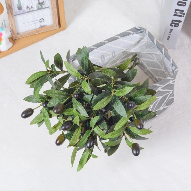 Artificial Olive Branch with Green Leaves and Fruits for Wedding Home Decor Photography Props|Home Decor & Wedding Supplies