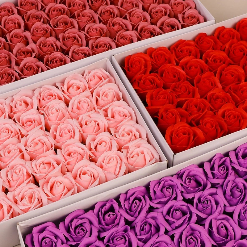 50 Pcs Valentine’s Day Rose Soap Flowers Romantic Classic Artificial Floral Decor|Home Decor Gifts