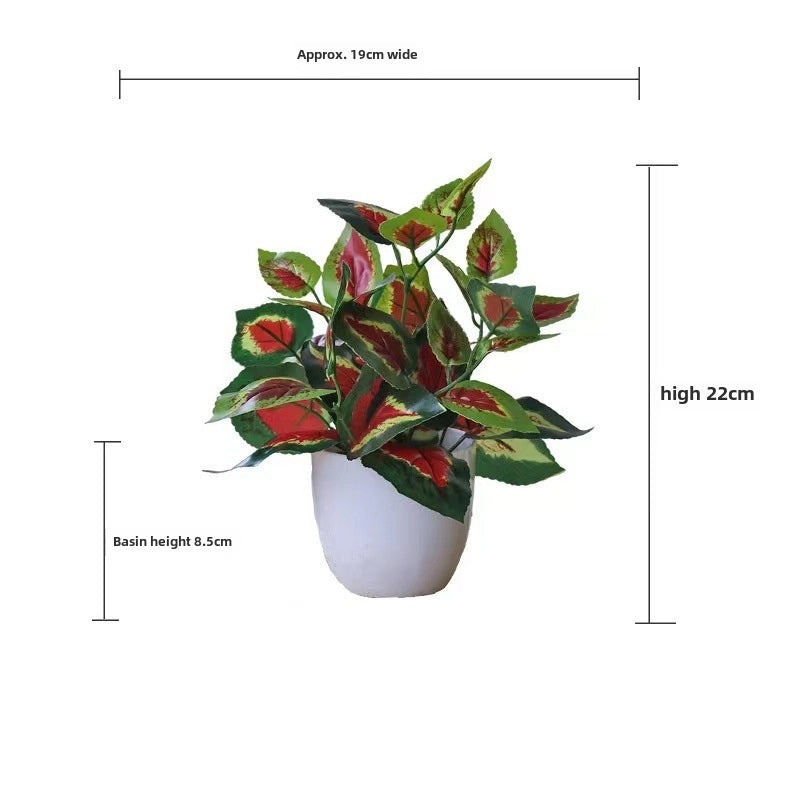 Artificial Green Rose Leaf Plant in Pot|Home Decor Artificial Plants