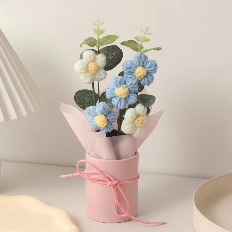 Handmade Pastoral Flower Yarn Artificial Blooms|Home Decor & Artificial Flowers