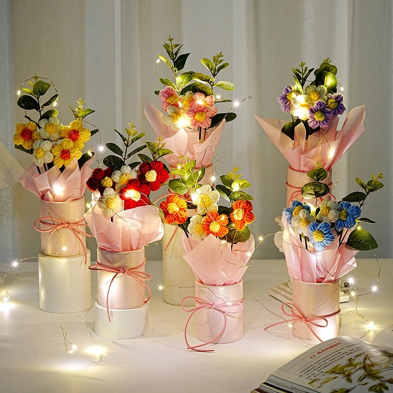 Romantic Floral Yarn Artificial Flowers for Elegant Ladies | Home Decor & Artificial Flowers