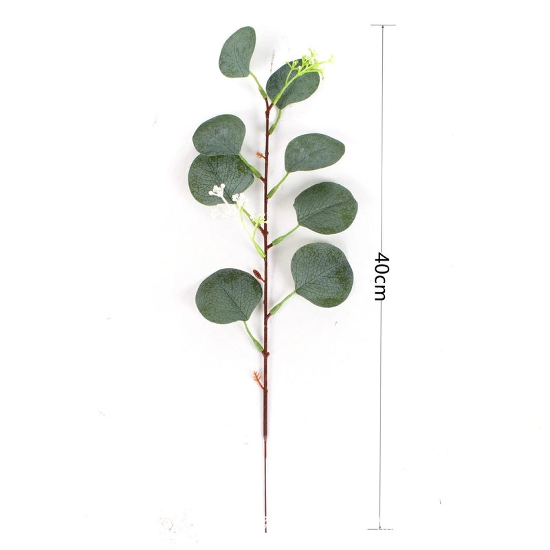 Single Branch Eucalyptus Leaf with Fruit DIY Floral Arrangement Artificial Money Leaf Decoration|Home Decor Artificial Plants