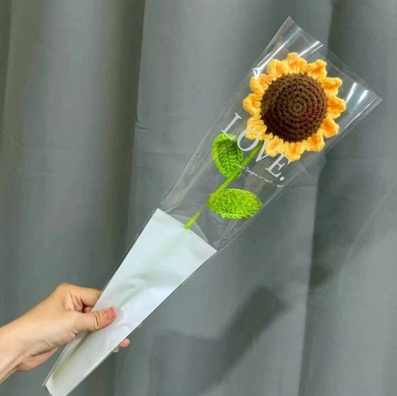 Artificial Sunflower, Rose, and Tulip Yarn Flowers Bouquet|Home Decor Artificial Flowers