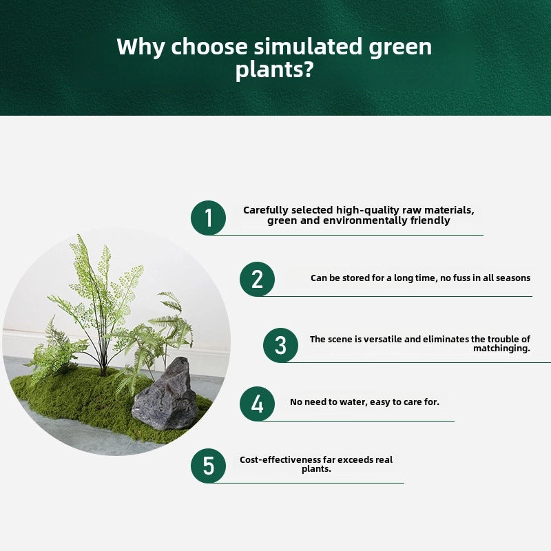 Artificial Moss Plant Set for Indoor Micro Landscape, Soft Green Fake Moss Decoration for Window and Aisle|Home Decor