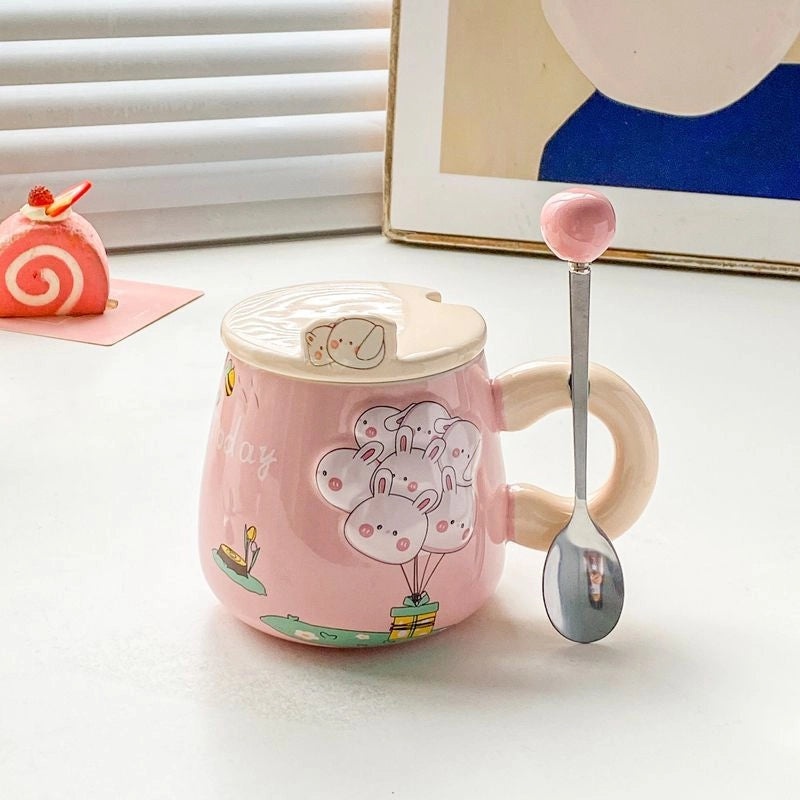 Adorable Ceramic Animal Letter Water Bottle 1 Piece|Home & Kitchen Accessories