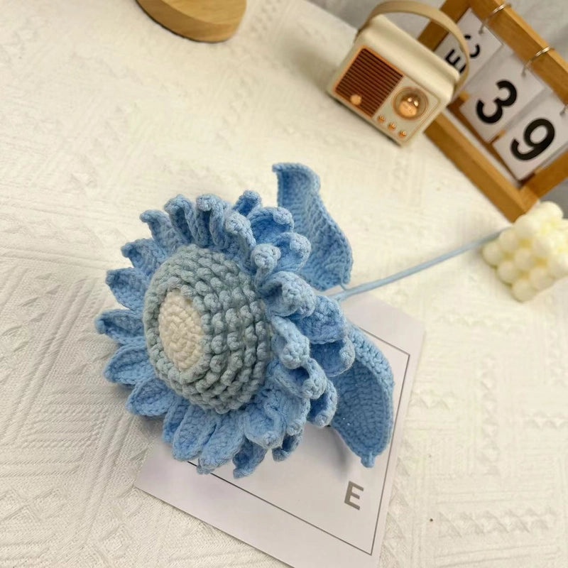 Handmade Sunflower Wool Knitted Belt Double Layer Floral Ornament Gift|Accessories & Jewelry