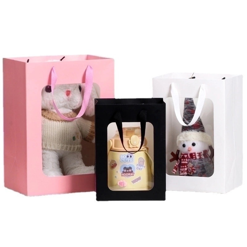 Transparent Gift Bag with Open Window for Teacher's Day Flowers | Gift Packaging Bags