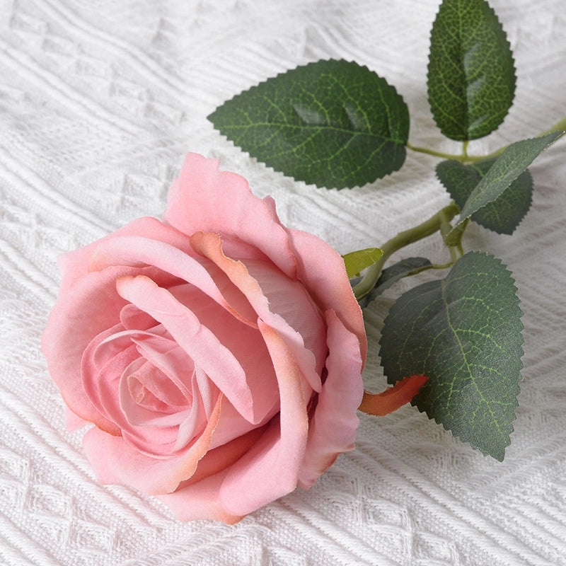 Romantic Artificial Rose Single Stem Valentine’s Day Home & Wedding Decor Soft Flannel Feel|Home Decor & Wedding Supplies