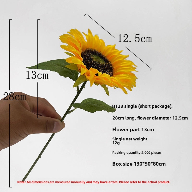 2 Pieces Realistic Artificial Sunflower Home Decor Wedding Floral Arrangement Fake Flower Bouquet|Home Decor & Floral Ornaments