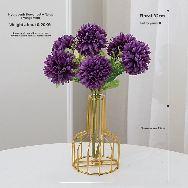 Nordic Artificial Flowers with Glass Vase Set | Home Decor
