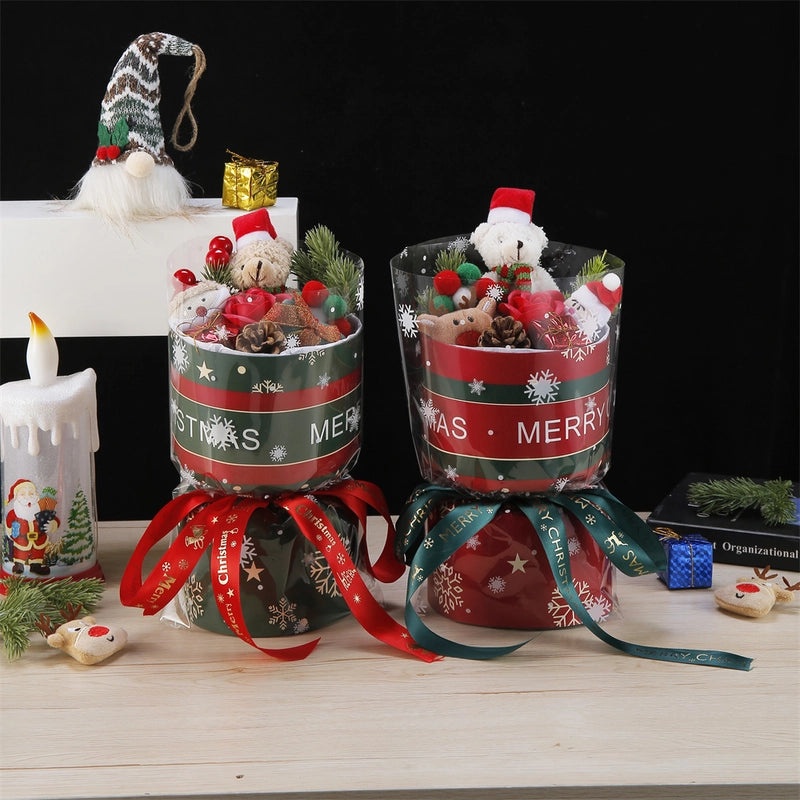 Festive Snowman and Reindeer Artificial Floral Arrangement|Holiday Decorations