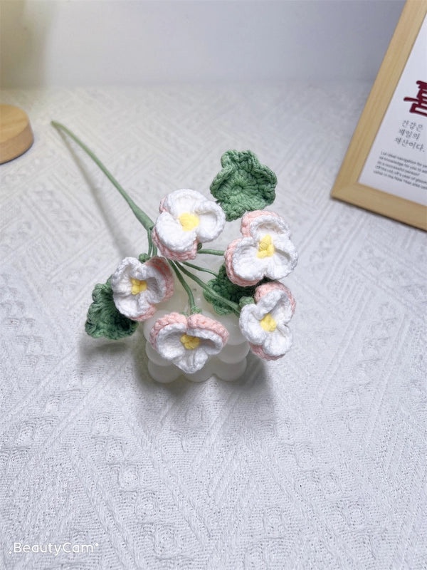 Hand-Woven Preserved Pansy Bouquet DIY Artificial Wool Flowers Teacher's Day Gift|Home & Garden > Handmade Gifts > Floral Arrangements