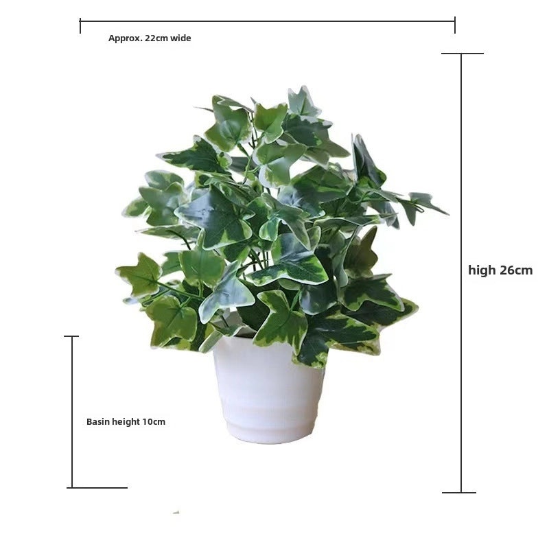 Artificial Green Rose Leaf Plant in Pot|Home Decor Artificial Plants