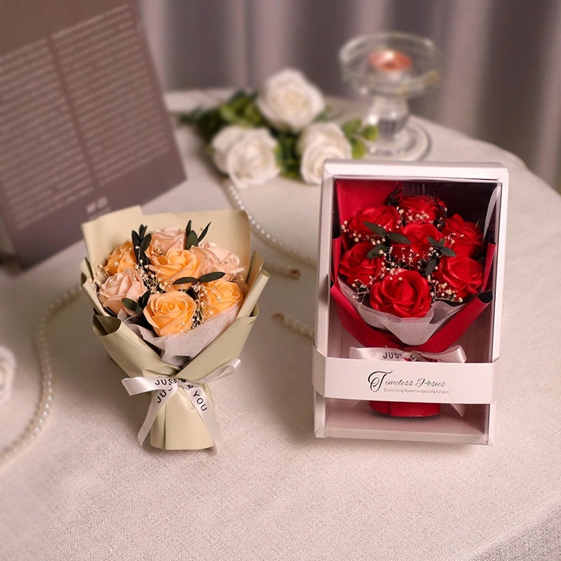 Romantic Valentine’s Day Rose Soap Flower Gift Set|Artificial Flowers