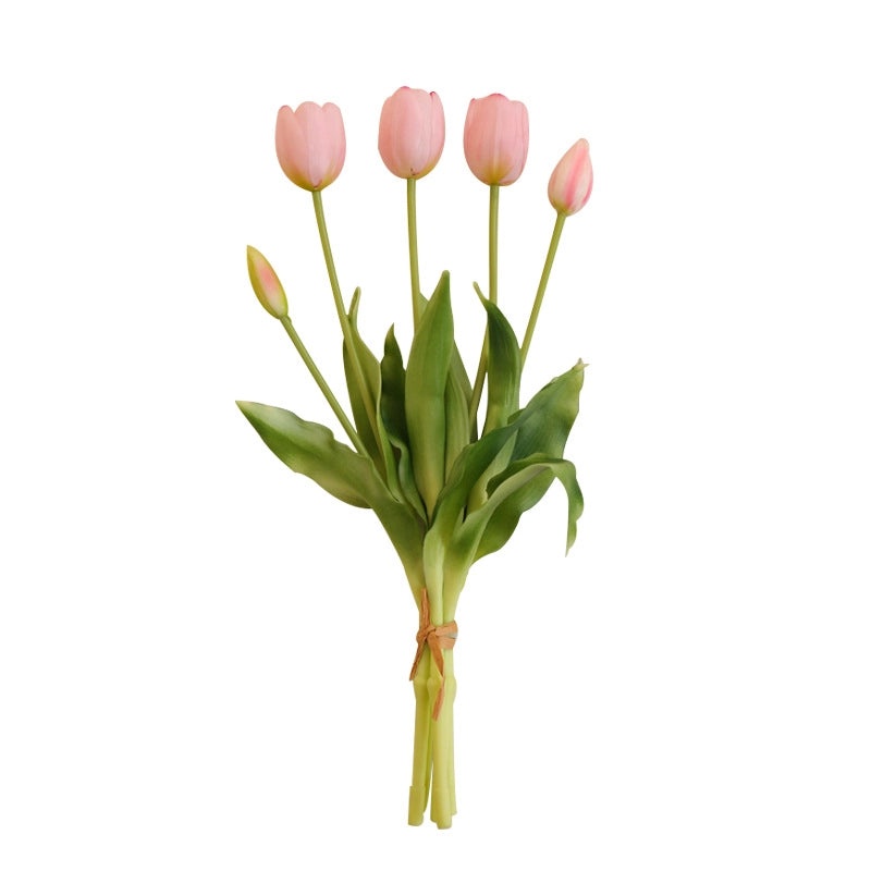 5 Soft Rubber Tulip Sticks Artificial Flowers Home Decor Fake Tulip Bouquet Wholesale | Home Decoration