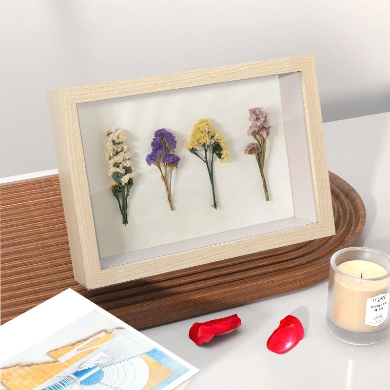 3D Hollow Wooden Photo Frame with Dried Flower and Butterfly Specimen | Handmade Wall Hanging & DIY Table Decor | Home & Living Decor