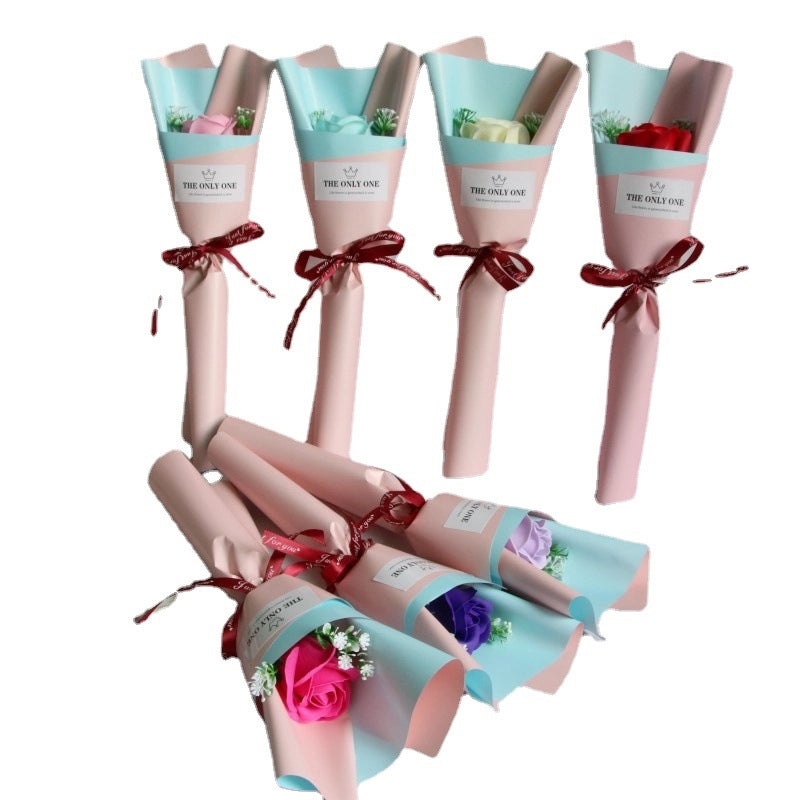 Elegant Minimalist Soap Flower Bouquet|Home Decor Artificial Flowers