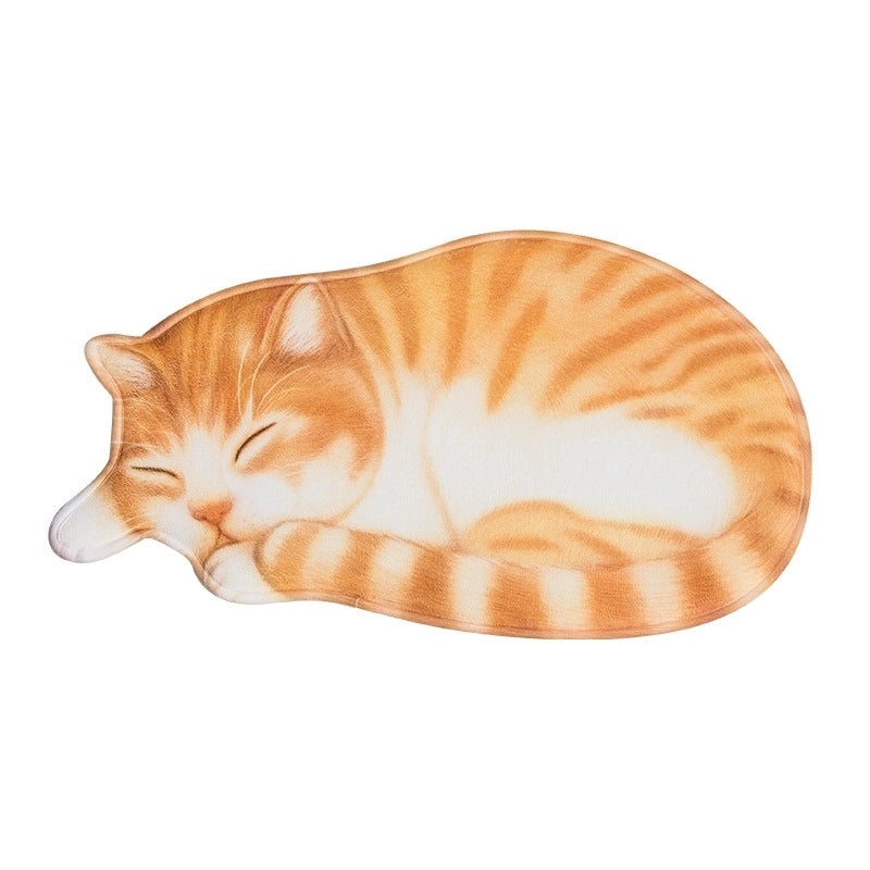 Cute Cat Design Polyester Floor Mat for Home Decor|Home & Living - Floor Rugs & Mats