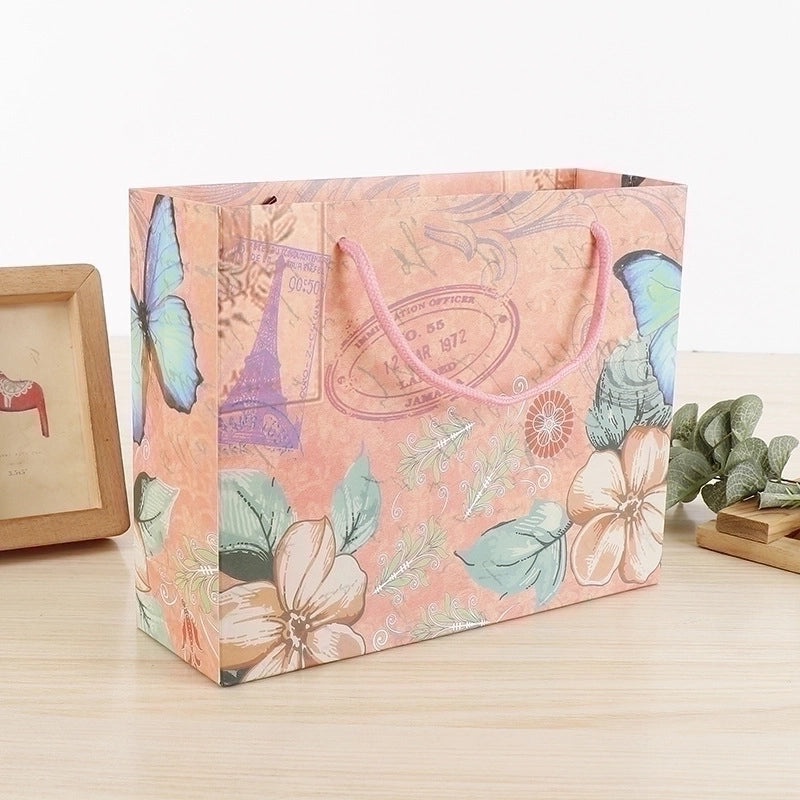 England Tower Pink Portable Paper Bag for Clothing Accessories Gift|Fashion Accessories Packaging Bags