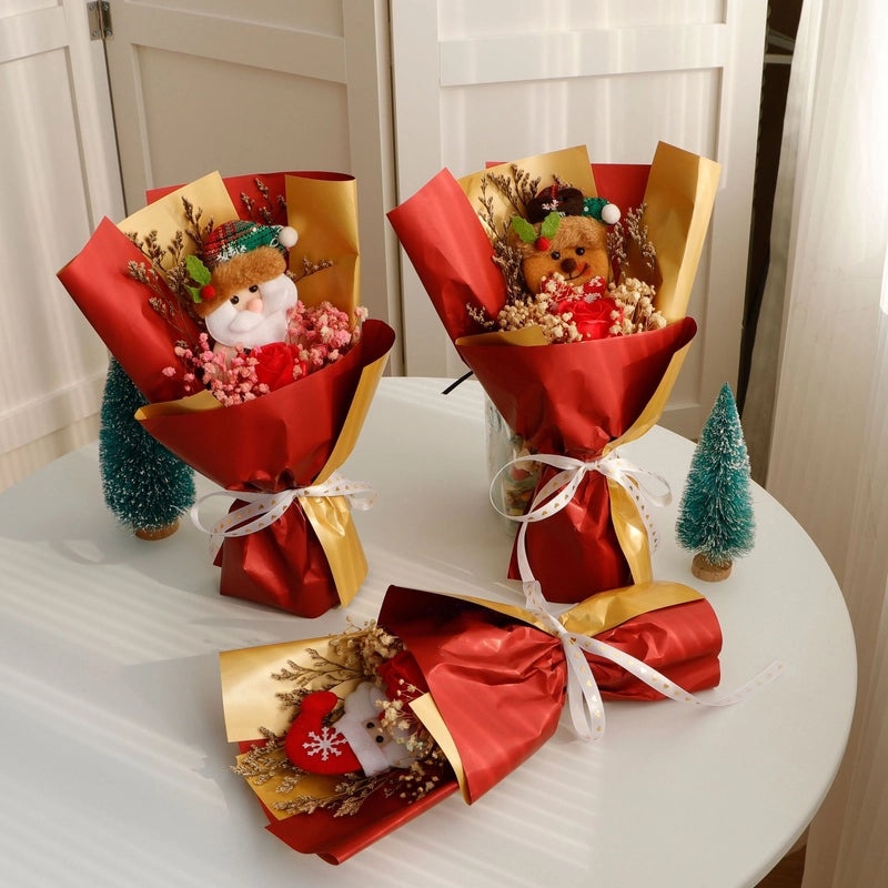 Festive Santa Snowman Fabric Flowers Decoration|Christmas Home Decor