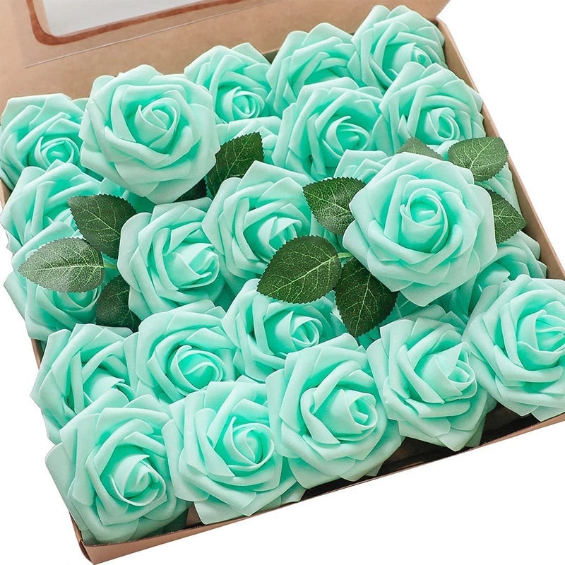 Foam Rose Simulation Gift Box with Stem 25pcs Fake Flowers for Wedding Valentine's Day Decor|Home & Garden > Flowers & Plants > Artificial Flower