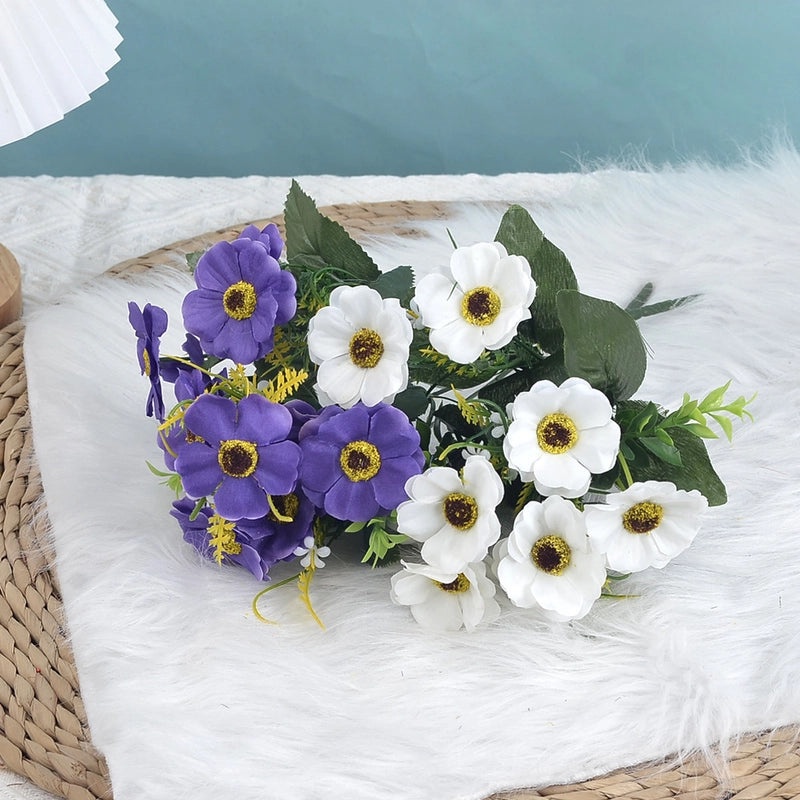 5-branch 10-head Cherry Blossom Silk Flower Bouquet Artificial Spring Decoration for Wedding Hotel Home Living Room|Home Decor