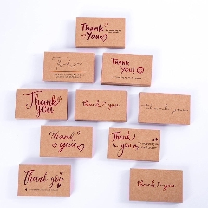 200 Kraft Paper Thank You Cards 300g Decorative Notes for Gift Tags|Stationery & Cards