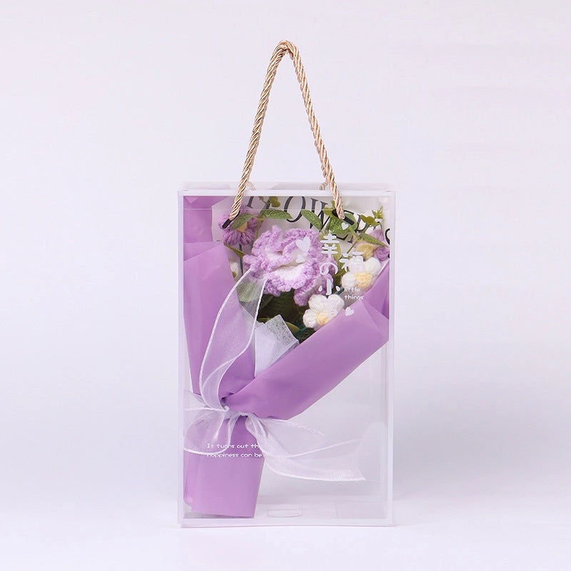 Artificial Sunflower, Rose, and Tulip Yarn Flowers Bouquet|Home Decor Artificial Flowers