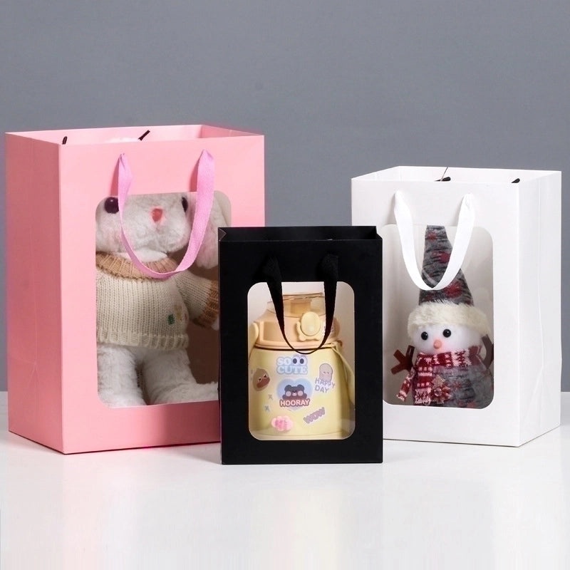 Transparent Gift Bag with Open Window for Teacher's Day Flowers | Gift Packaging Bags