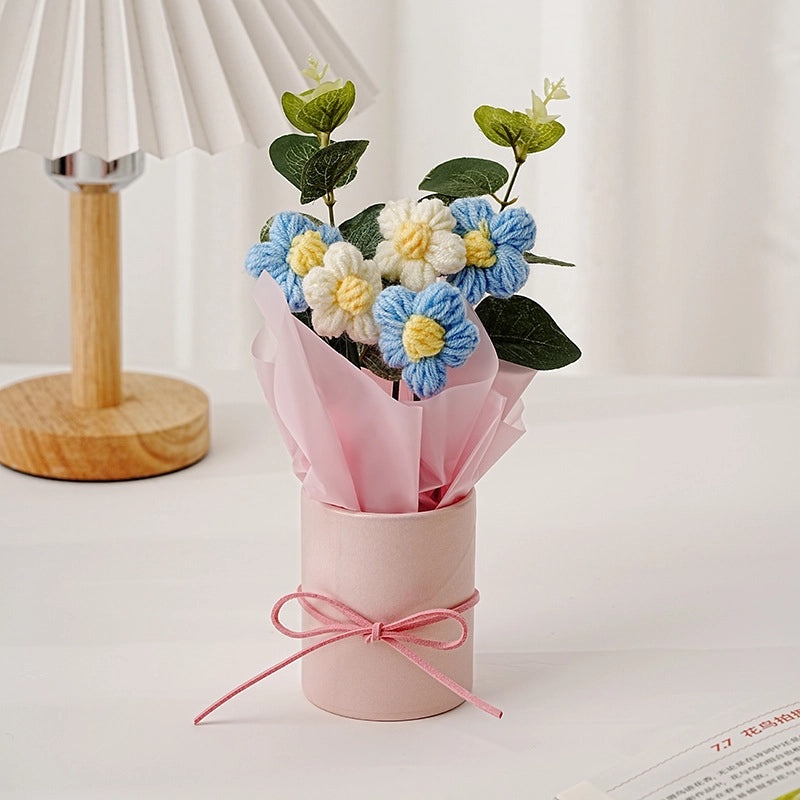 Romantic Floral Yarn Artificial Flowers for Elegant Ladies | Home Decor & Artificial Flowers