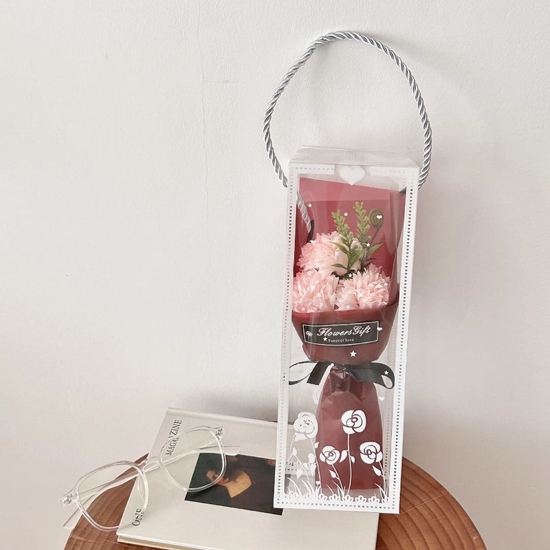 Romantic Carnation Rose Soap Flower Artificial Floral Arrangement|Home Decor Artificial Flowers