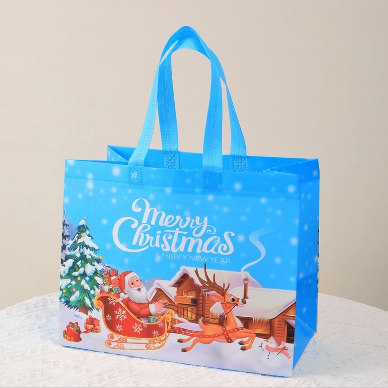 Christmas Cute Santa Claus and Christmas Tree Nonwoven Gift Bags for Party Festival|Holiday Party Supplies