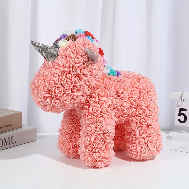 Elegant Lady Animal Preserved Fresh Flower Ornaments for Valentine's Day | Women's Accessories