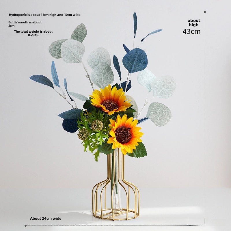 Nordic Artificial Flowers with Glass Vase Set | Home Decor
