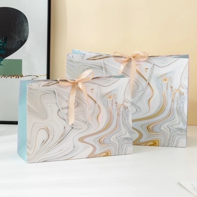 Stylish Marbled Gift Paper Bags for Shopping and Garment Packaging | Packaging & Gift Wrap