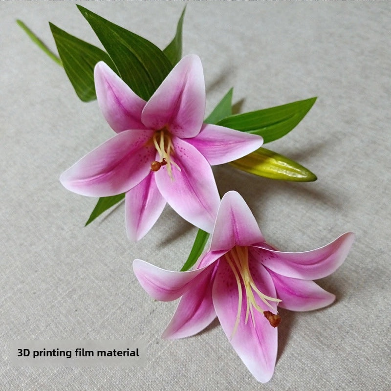 3D Film Artificial Lily Flower Bouquet for Home and Coffee Table Decoration|Home Decor Artificial Flowers