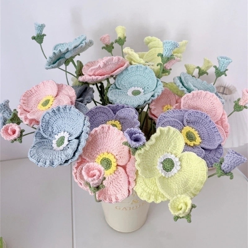 Handmade Pastoral Flower Yarn Artificial Blooms|Home Decor & Artificial Flowers