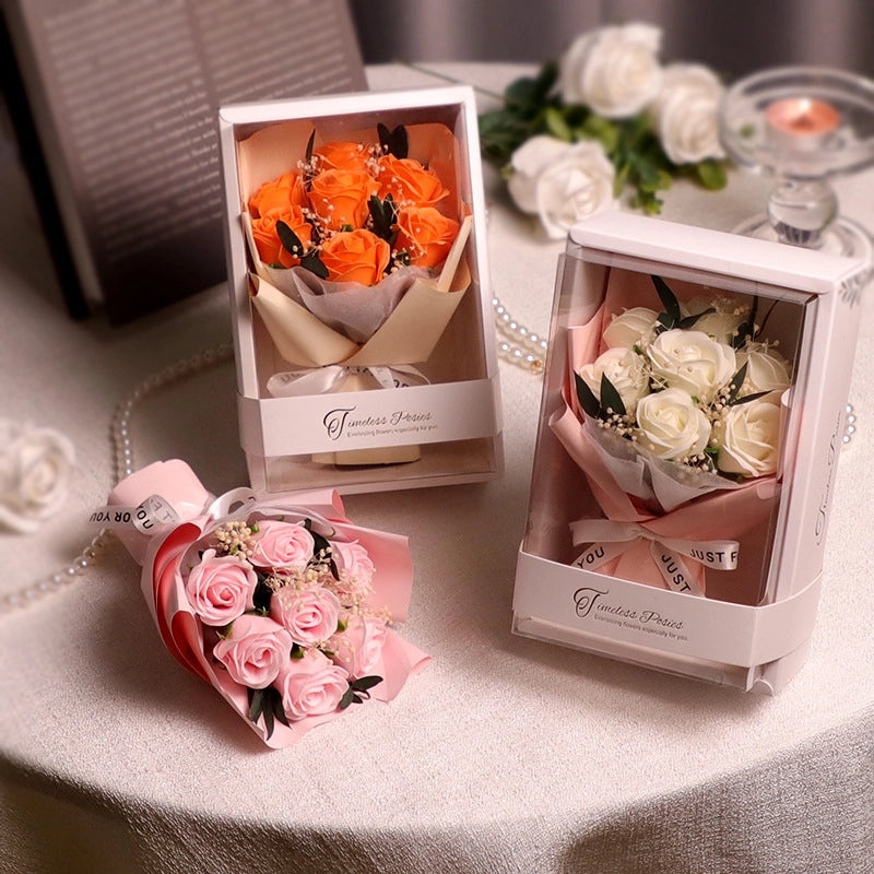 Romantic Valentine’s Day Rose Soap Flower Gift Set|Artificial Flowers