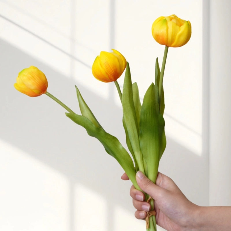 Mother's Day Gift Soft Rubber Tulip Artificial Flower Moisturizing Simulation Ornament Photography Prop|Home Decor & Artificial Flowers
