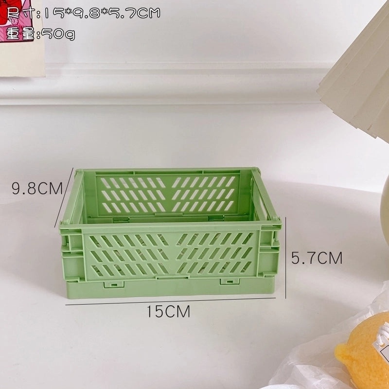 2-Pack Foldable Plastic Storage Baskets for Student Desk Organizers|Desk Organizers & Storage