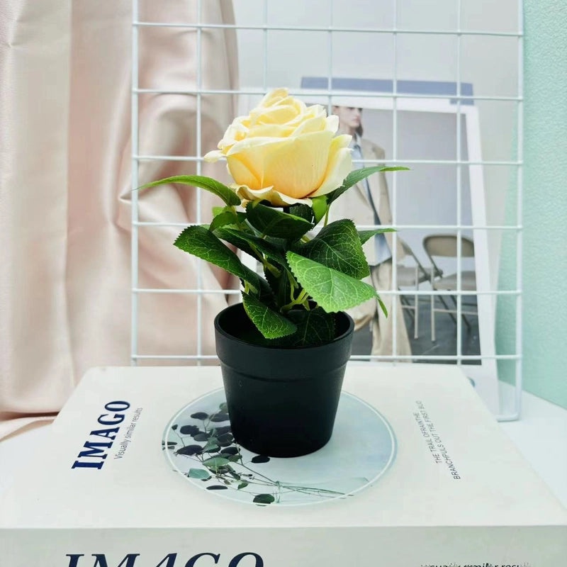 Artificial Rose and Lily Potted Plant Simulation Flower Greenery Home Indoor Outdoor Decor|Home Decor Artificial Plants