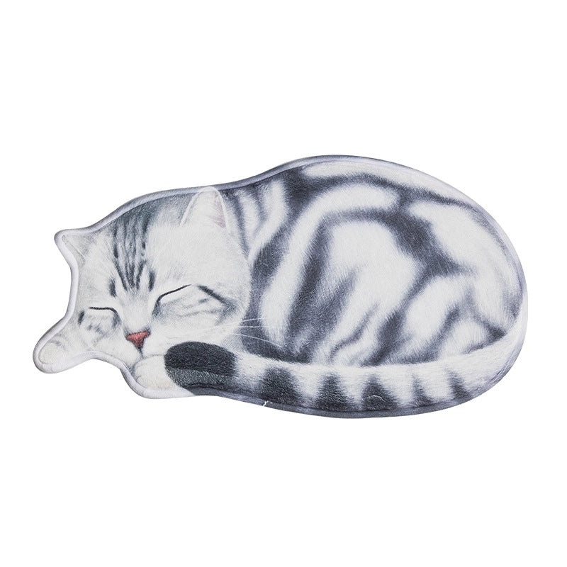 Cute Cat Design Polyester Floor Mat for Home Decor|Home & Living - Floor Rugs & Mats
