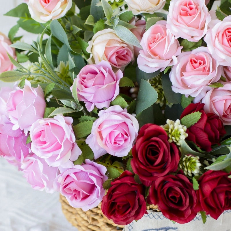 Silk Rose Bouquet for Bridal, Home, Dining Table Decoration | Artificial Flowers & Floral Arrangements