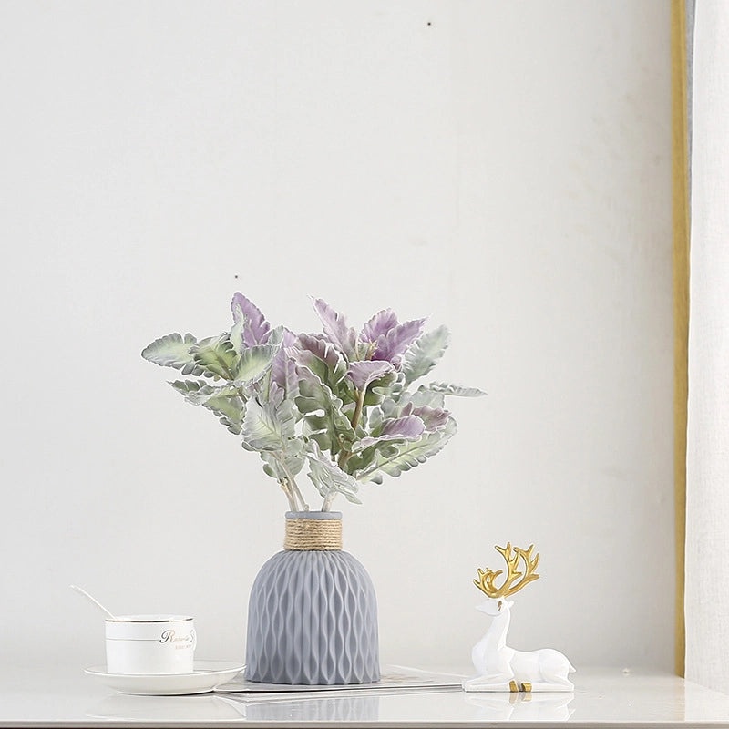 European-style Faux Chrysanthemum Silver Leaf Bouquet for Wedding Home Decor Green Plant Wall Arrangement|Home Decor Accessories